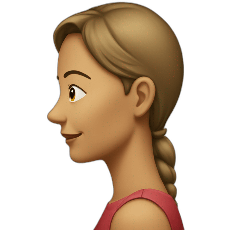 female profile in profile with a hump in the nose emoji