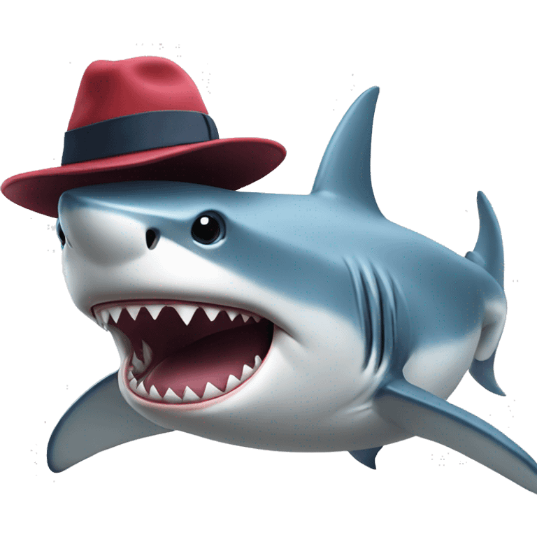 shark with hat emoji