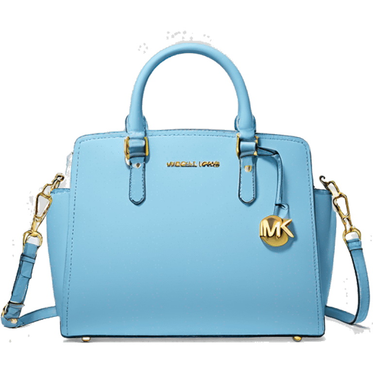 Realistic sky blue michael kors satchel purse.  emoji