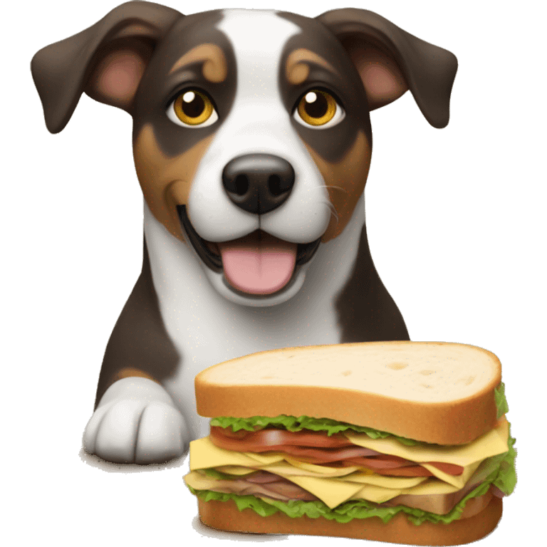 Dog wereing a sandwich  emoji