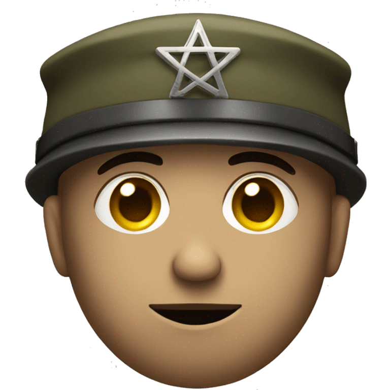 sad soldier with a jewish hat emoji