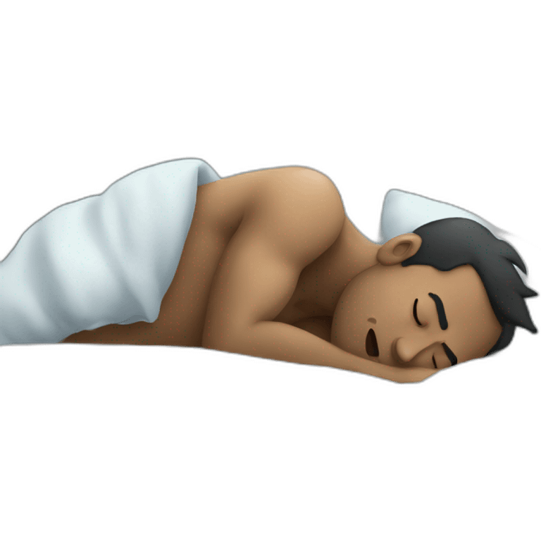 Man with apnea trying to sleep emoji