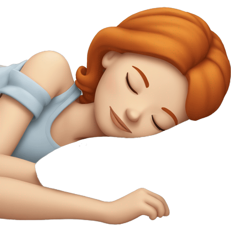 redhead girl sleeping emoji