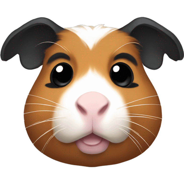 Guinea pig with black Head and brown ear and black ear emoji