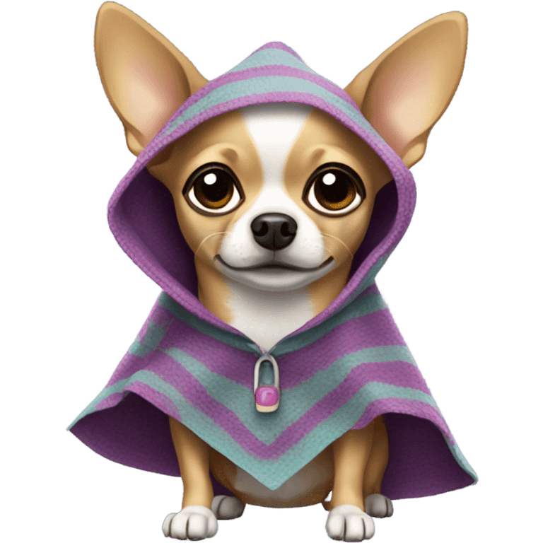 Chihuahua wearing poncho emoji