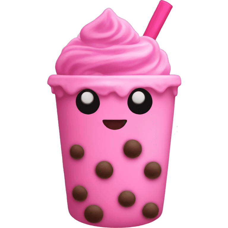 Pink boba emoji