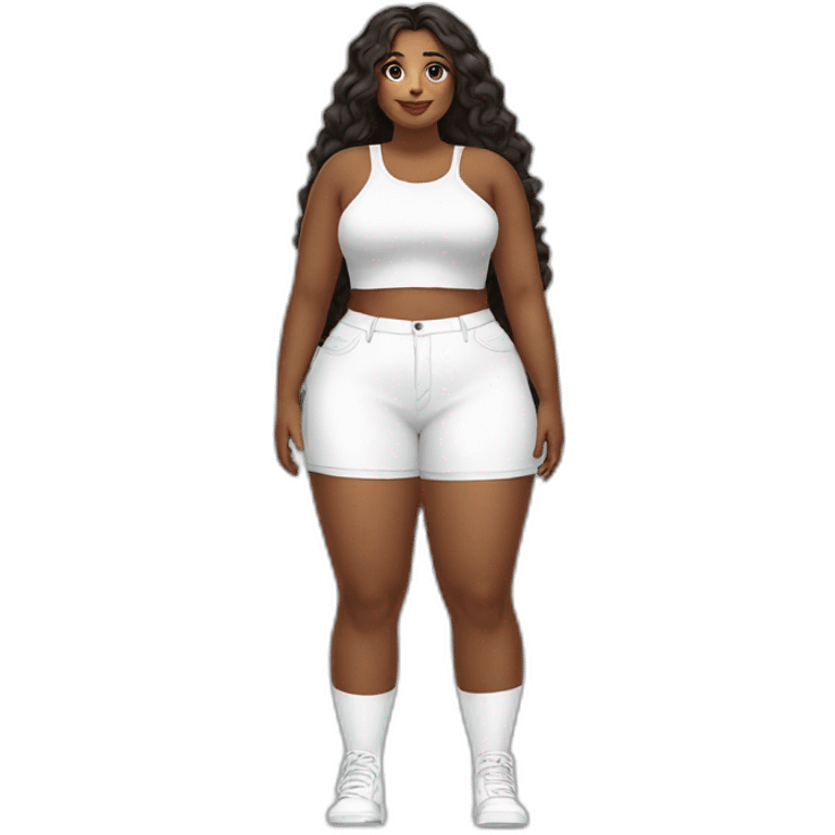 full body curvy-beauty-long-white-socks both sides emoji