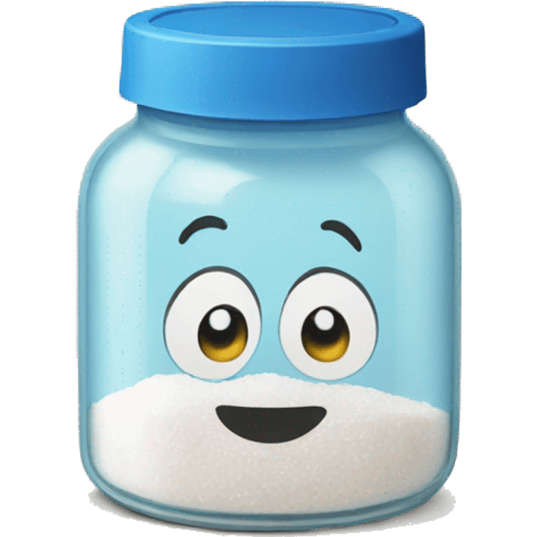 Salt in jars with blue lids emoji