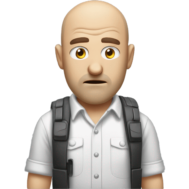 an balding annoyed man playing video games emoji