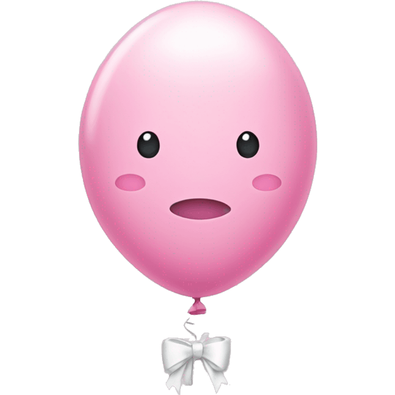 Pastell pink balloon with small white bows emoji