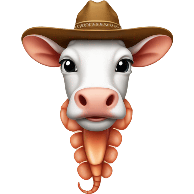 A shrimp wearing a cow boy hat emoji