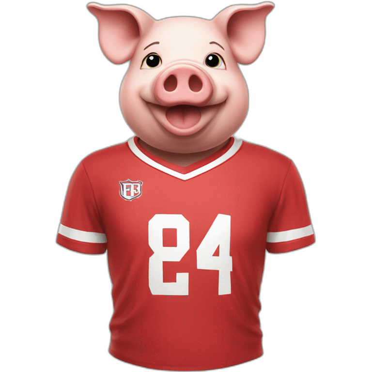 Pig with seville football t-shirt emoji