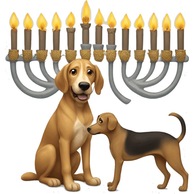 Menorah with hound  emoji