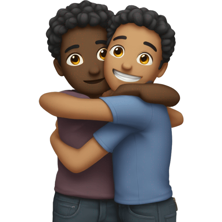 Two friends hugging  emoji