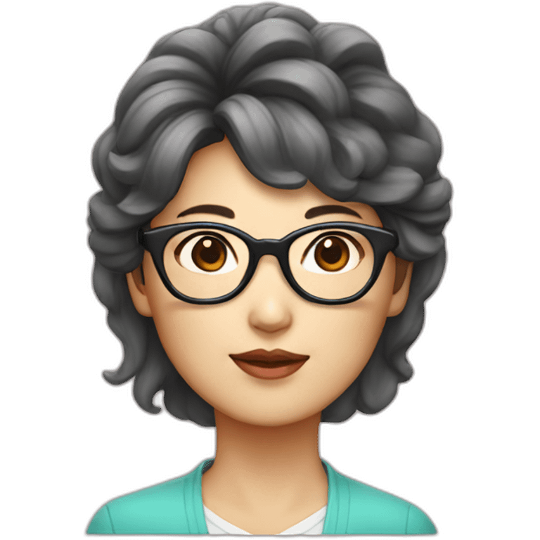 korean lady with 80s glasses emoji