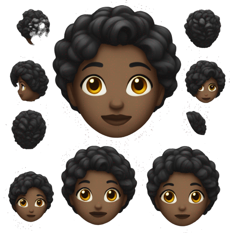 dark skin girl with black hair emoji