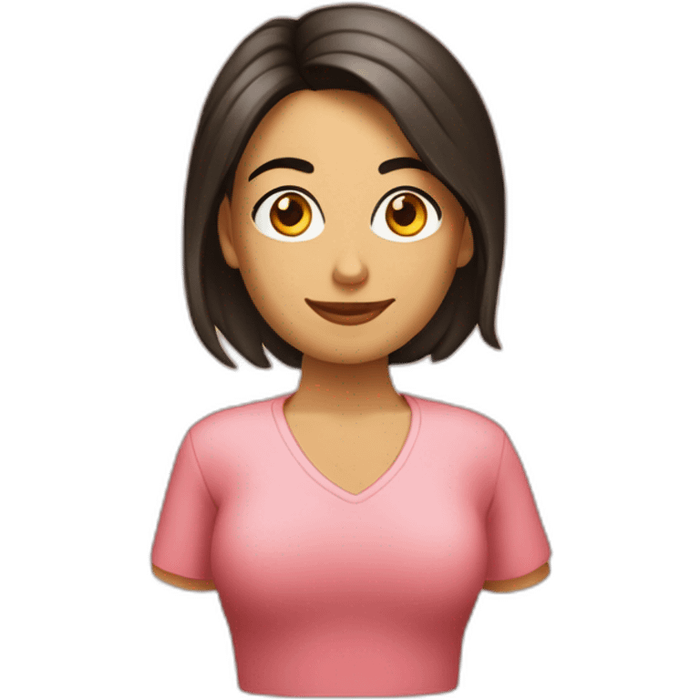 Chica linda morena con cara de asombro emoji