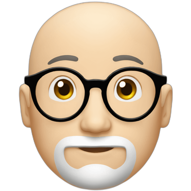 Bald, round glasses ,Japanese emoji