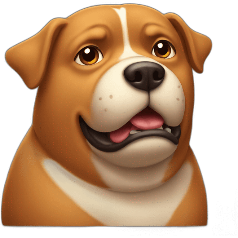 Drunken brown fat dog emoji