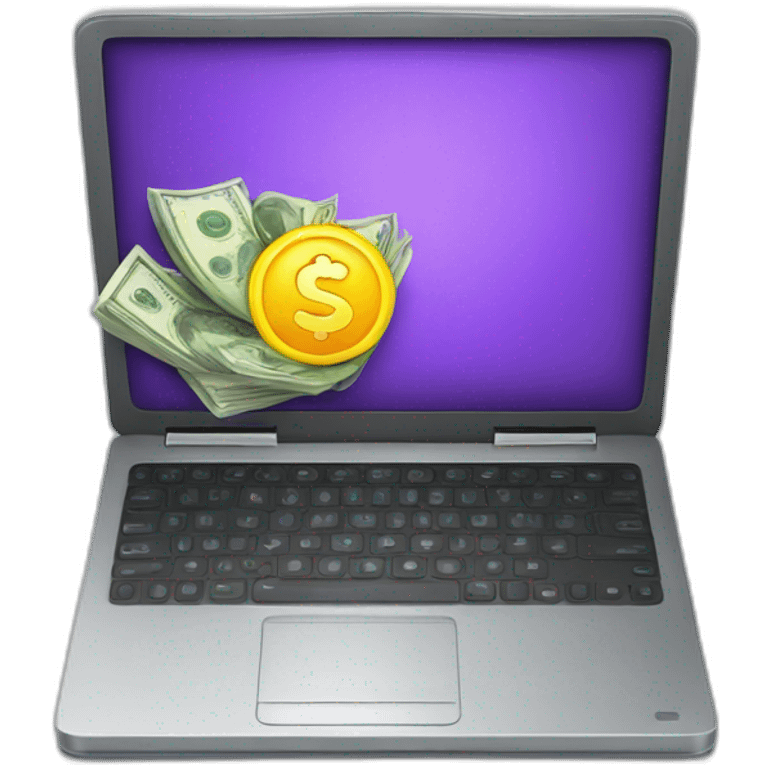 laptop with money symbol on the display emoji