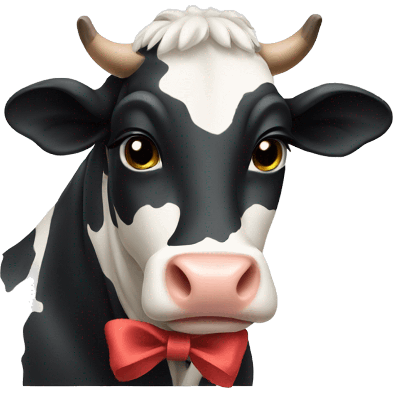 Cow with bow emoji