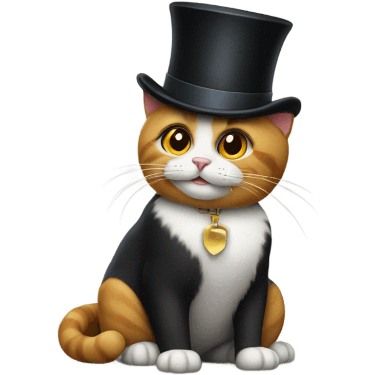 Cat with a top hat emoji