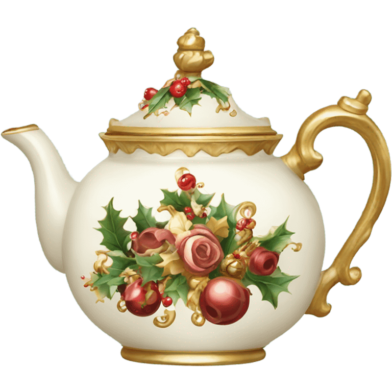 Christmas rococo teapot emoji