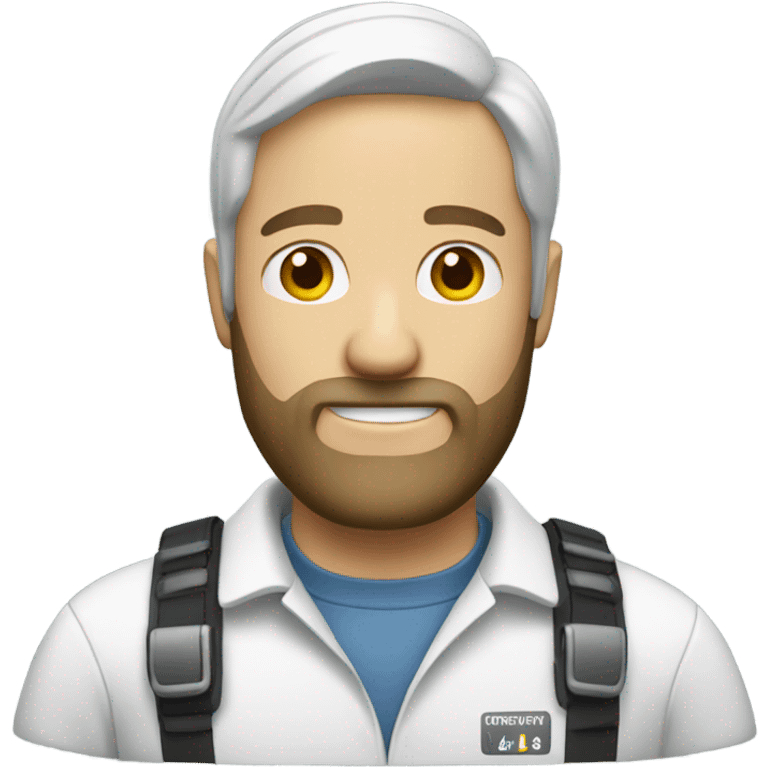 White safety man with beard emoji