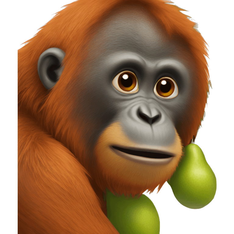 One pear embrace orang utan emoji