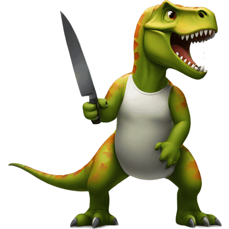 Dinosaur holding a knife emoji