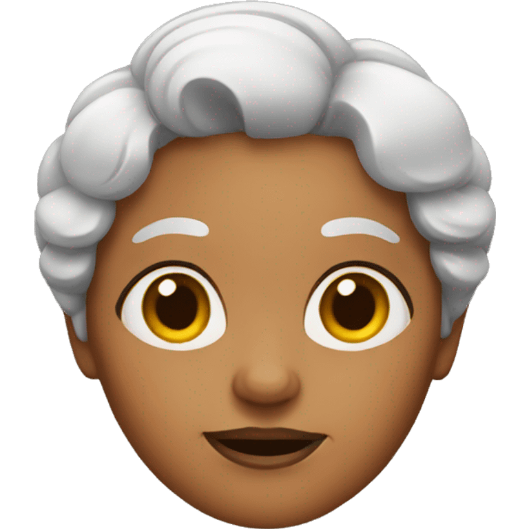 Brown granny with bun + meh  emoji