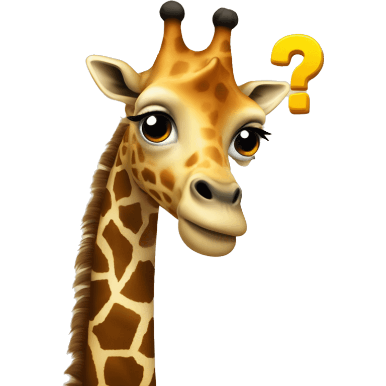 Giraffe and question mark emoji