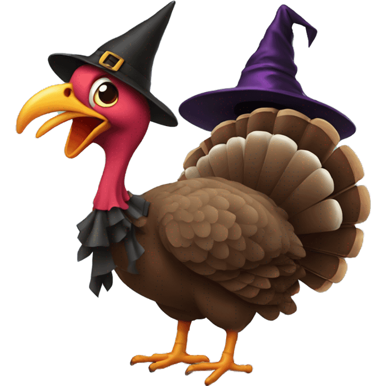 Turkey with witches hat  emoji