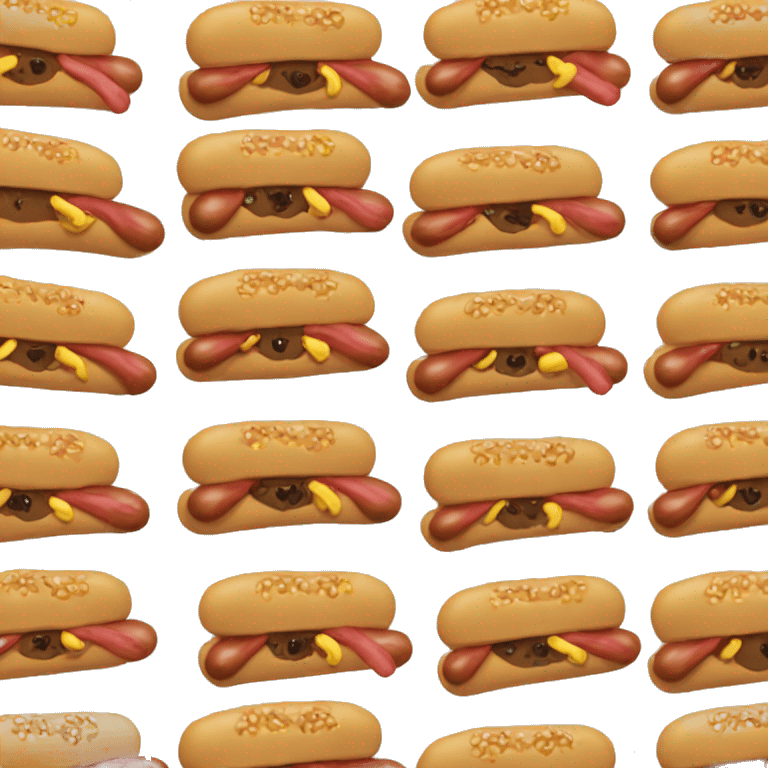 Dog eating hotdog emoji