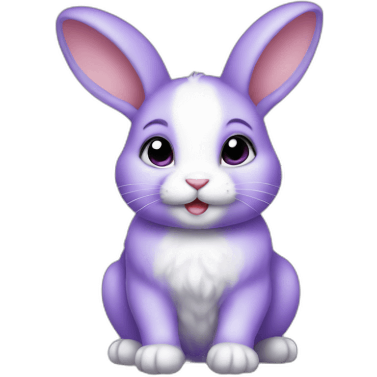 violet color baby rabbit emoji