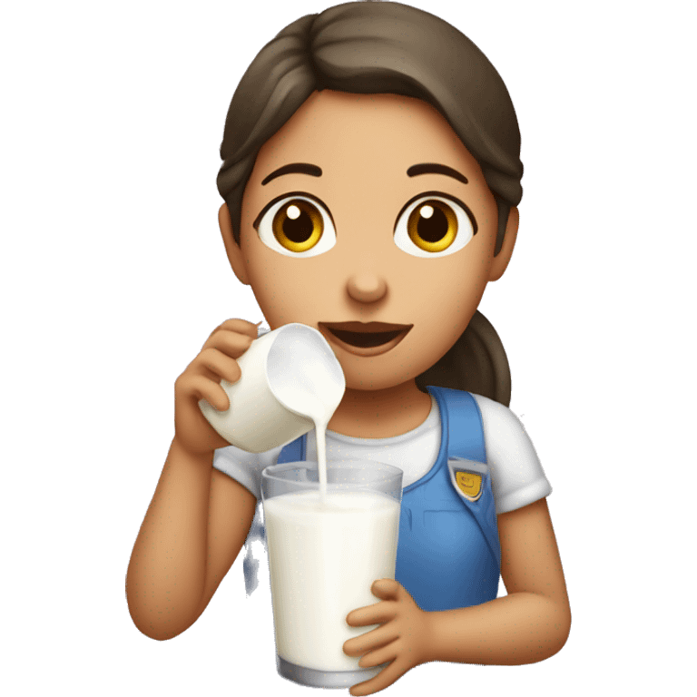 girl drinking milk emoji