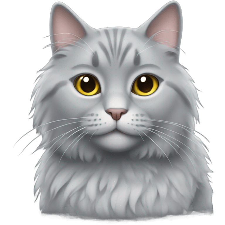 Fluffy grey cat emoji