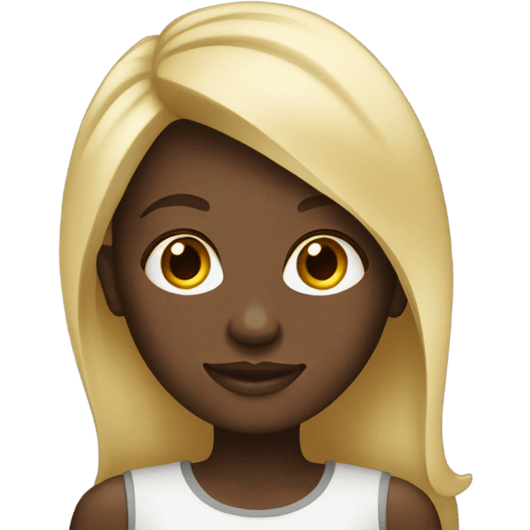 blonde girl with dark skin emoji