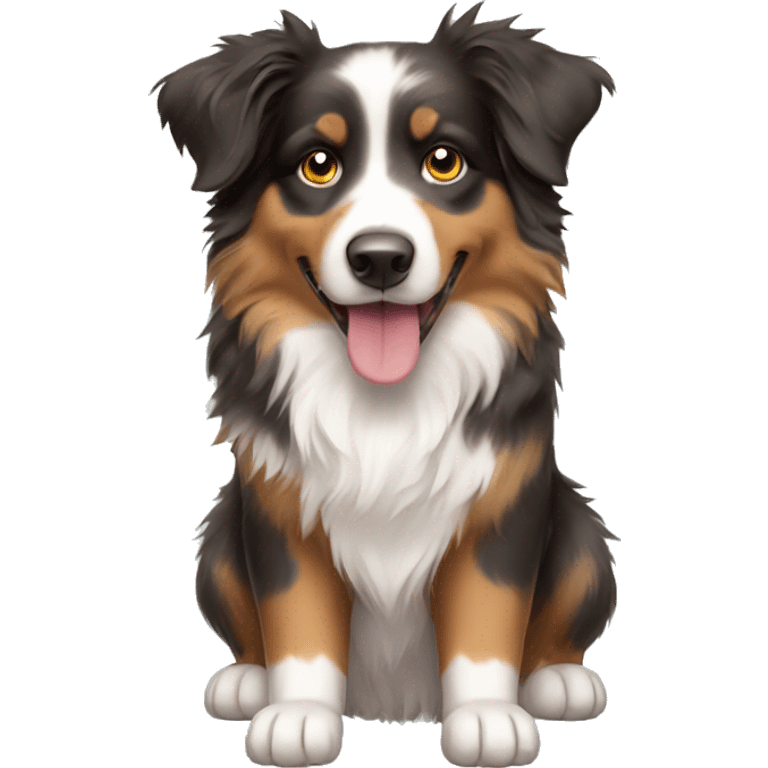 australian shepherd with bow  emoji