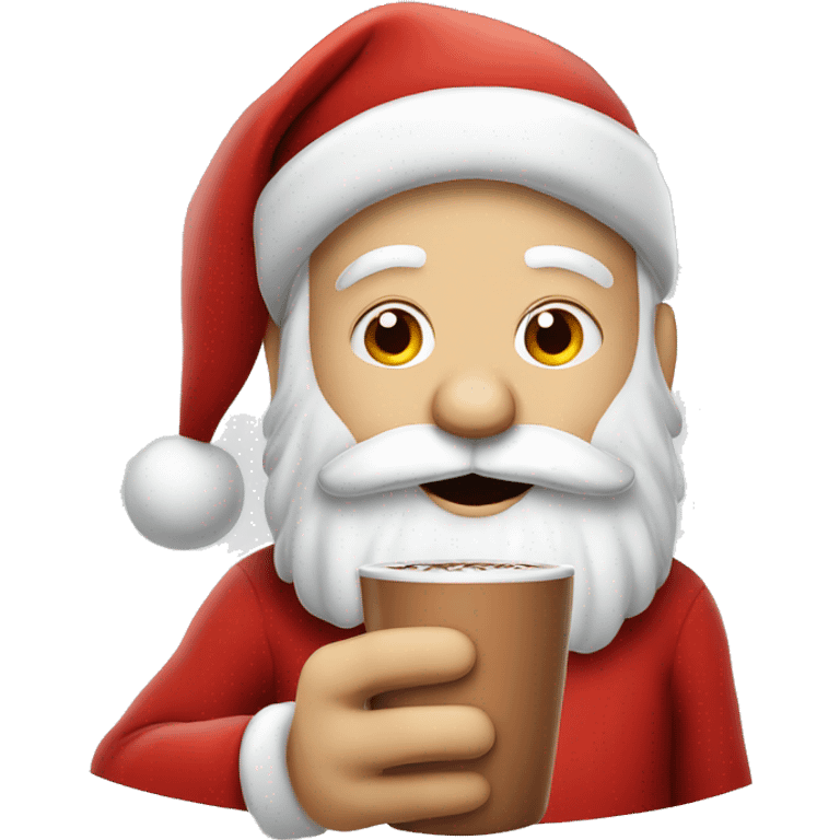 Santa Claus drinking hot chocolate  emoji