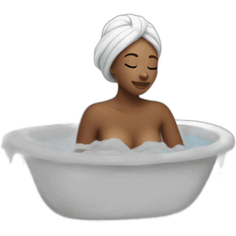 A woman taking a bath, no bubbles emoji