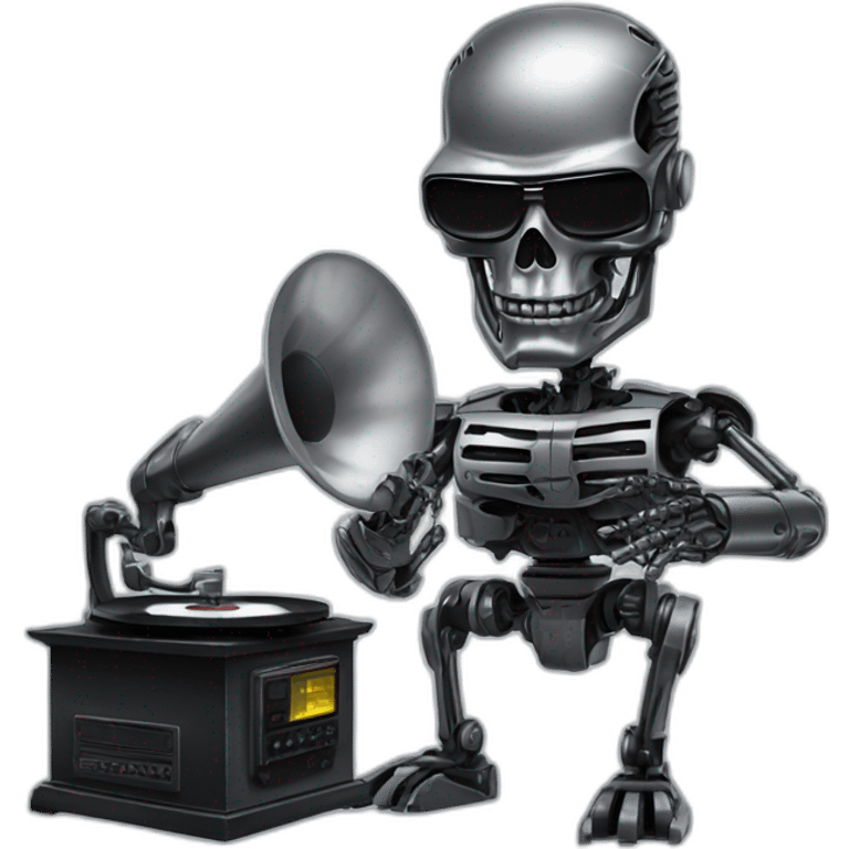 terminator with a phonograph emoji