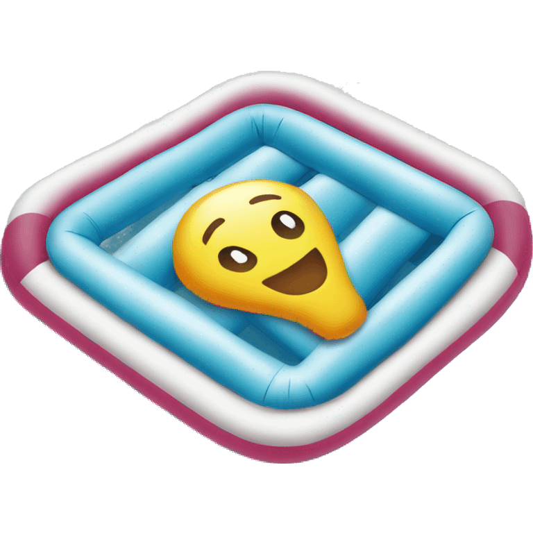 inflatable floating mattress on pool emoji