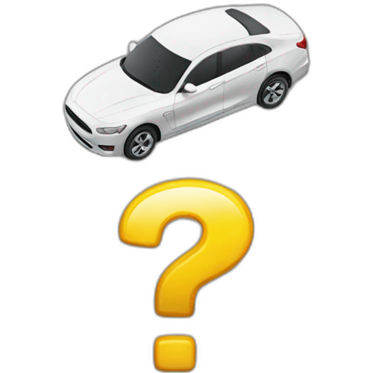 a question mark next to a car emoji