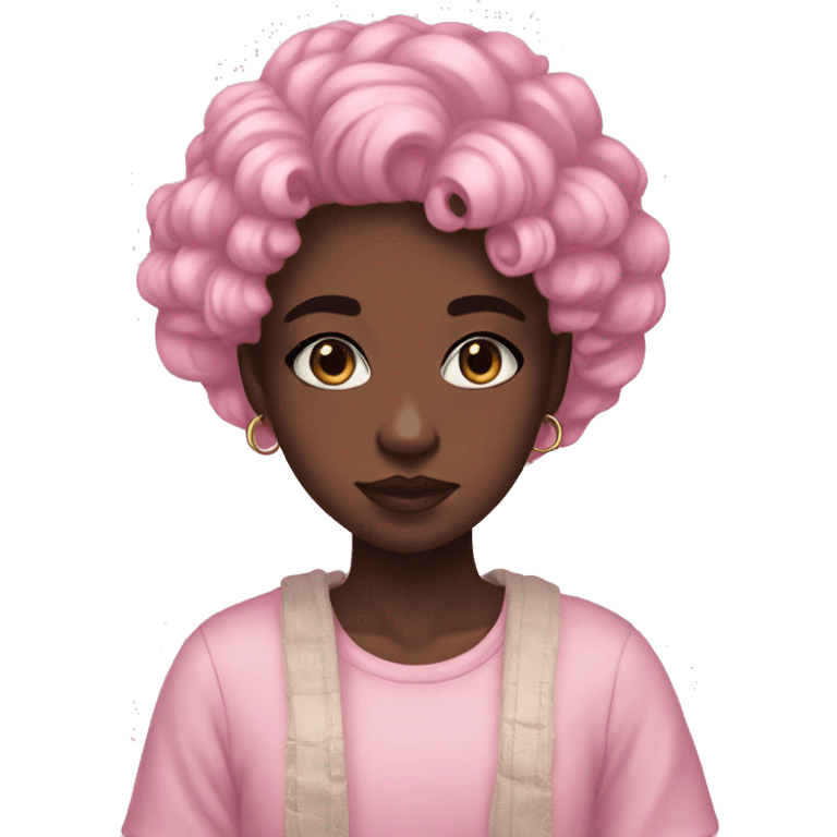 Pink pastel black girl pretty aesthetic  emoji