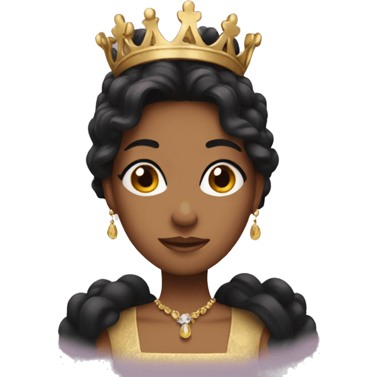 Queen emoji with dark hair emoji