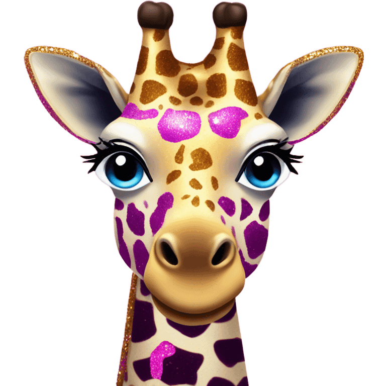 Lisa frank glitter giraffe with eyelashes emoji