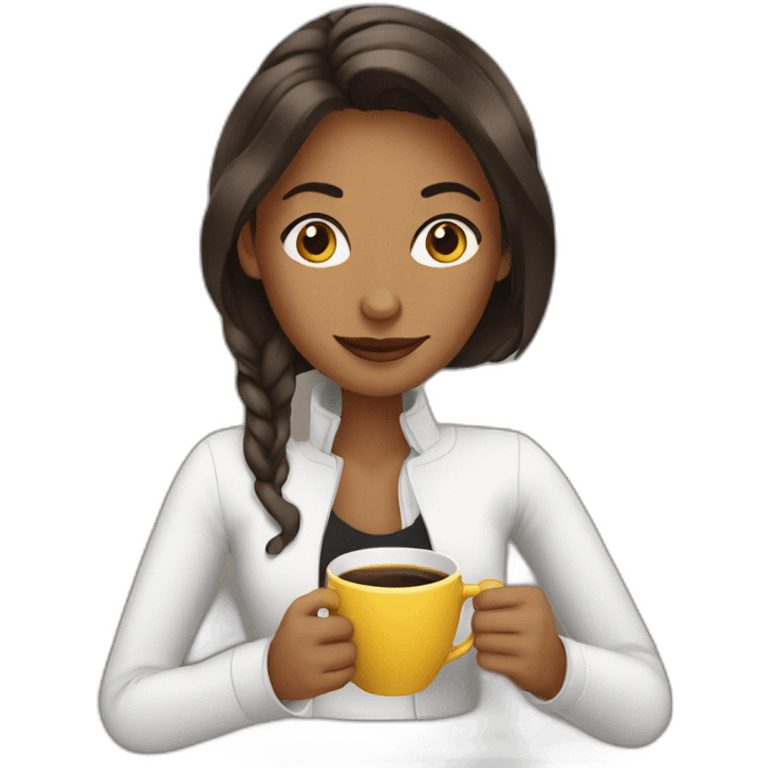 woman graphic designer drinking coffee emoji