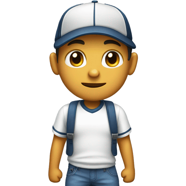 boy in baseball cap with thumbs down emoji