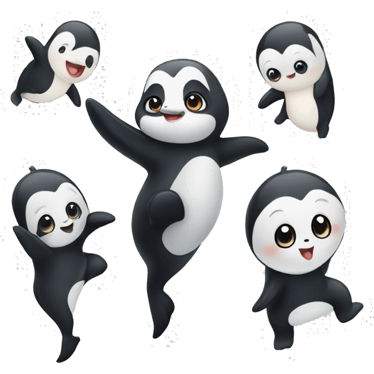 One emoji as a dancing-panda-dolphin-penguin-girl emoji